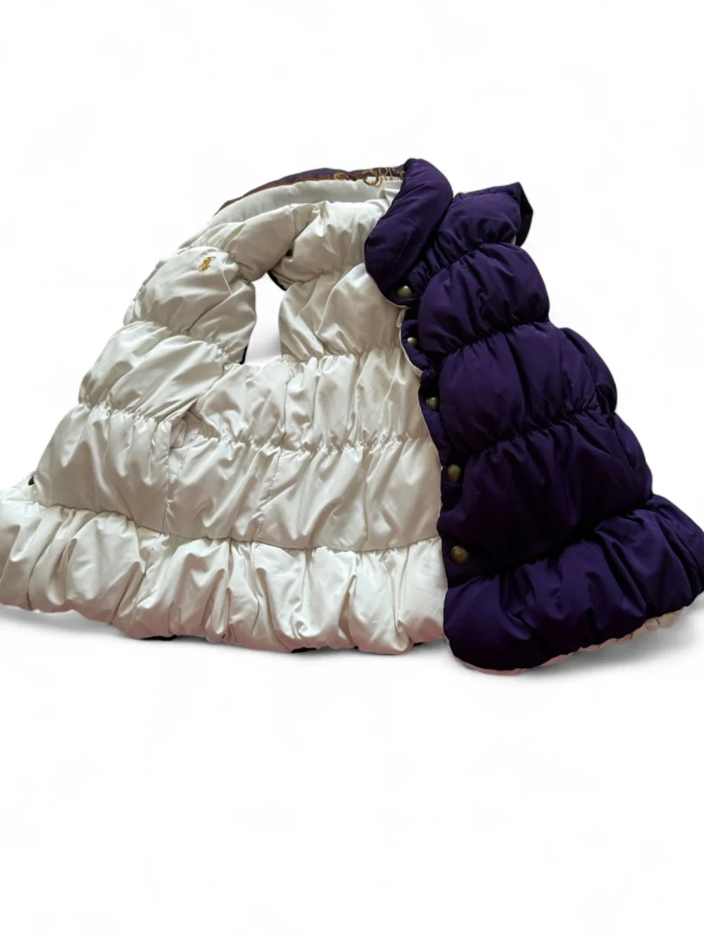 Ralph Lauren Girls Puffy Purple Quilted Vest - Sleeveless Winter Layer